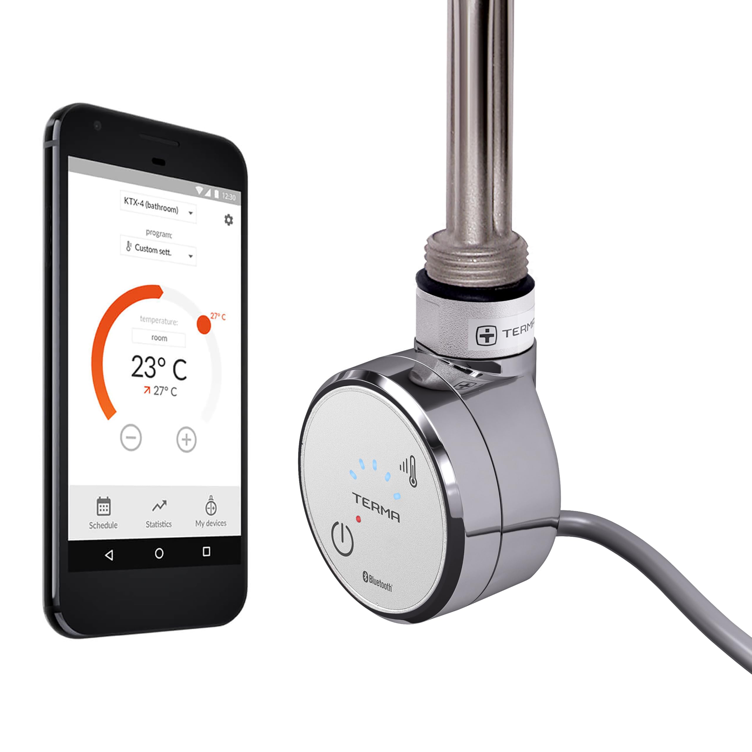 Terma MOA Blue Heating Element 300W - Bluetooth Controlled - Chrome