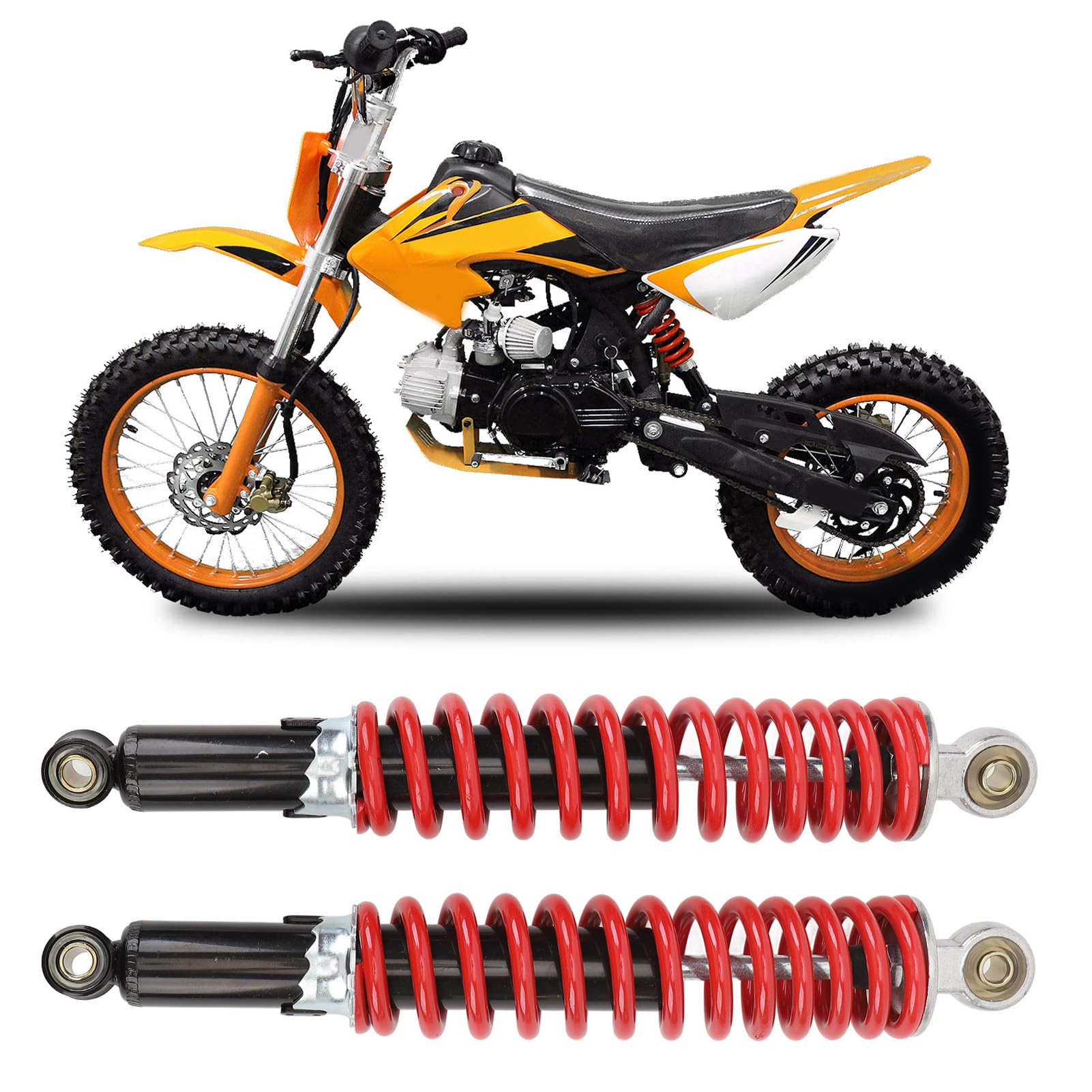 Ammortizzatori Moto Universali 350mm 8mm Alta Prestazione per Bike Quad Scooter - - Sospensione Resistente e Confortevole