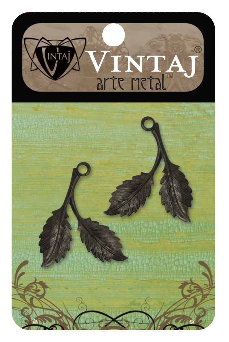 Pendentif feuilles de hêtre Vintaj breloque métal pour création bijoux et loisirs créatifs