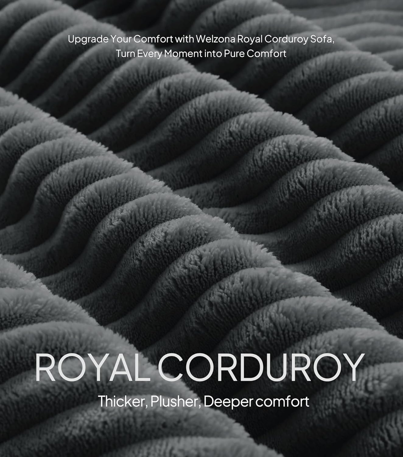 Welzona Plush Corduroy Folding Sofa Bed, Free Setup Floor Beds, 34" Boneless Couch for Small Spaces, Corner Chair, Convertible Sleeper Chair, Corner Couch, Foldable Sleeper Sofa Beds, Cloud Grey