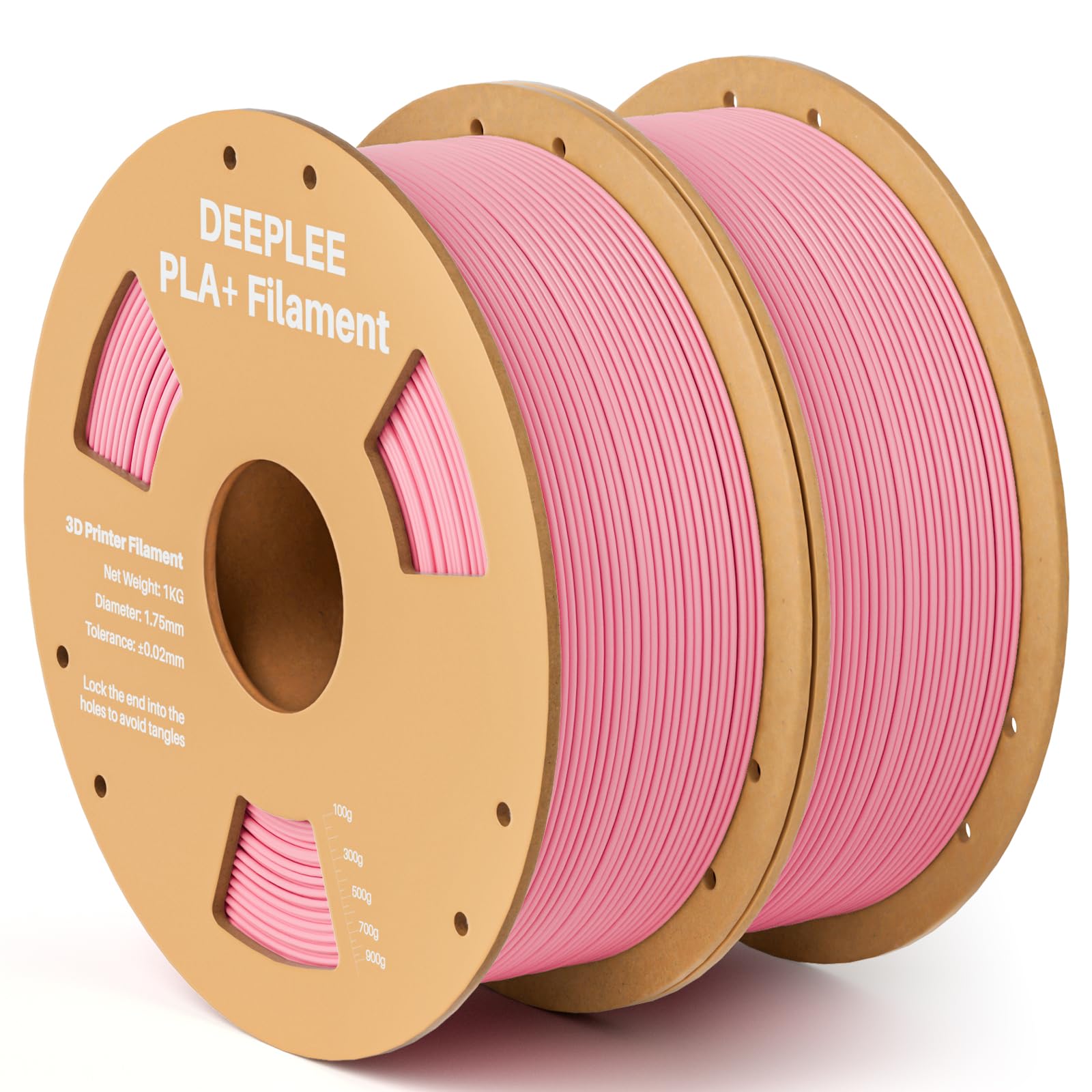 DEEPLEE Filamento PLA+ 1.75mm, PLA Plus con Precisione Dimensionale +/- 0,02 mm, Maggiore Resistenza e Tenacità, Adatto per la Maggior parte delle Stampanti 3D FDM, 2KG(1kg/bobina) Rosa