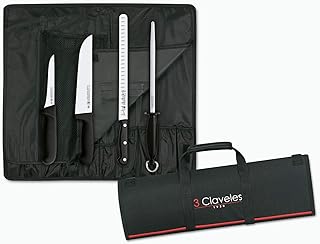 3 Claveles 28009 zestaw 3 noży Jamon, Chaira, etui, wielokolorowy