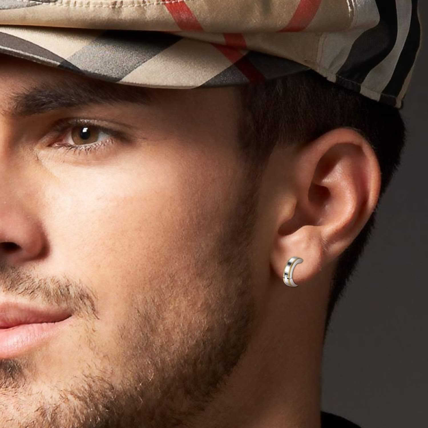 Aroncent Stainless Steel Hoop Earrings: 3-8 Pairs Men Small Hoop Huggie Hinged Earrings Set for Men Women 4mm Valentine Day Gifts - Image 6