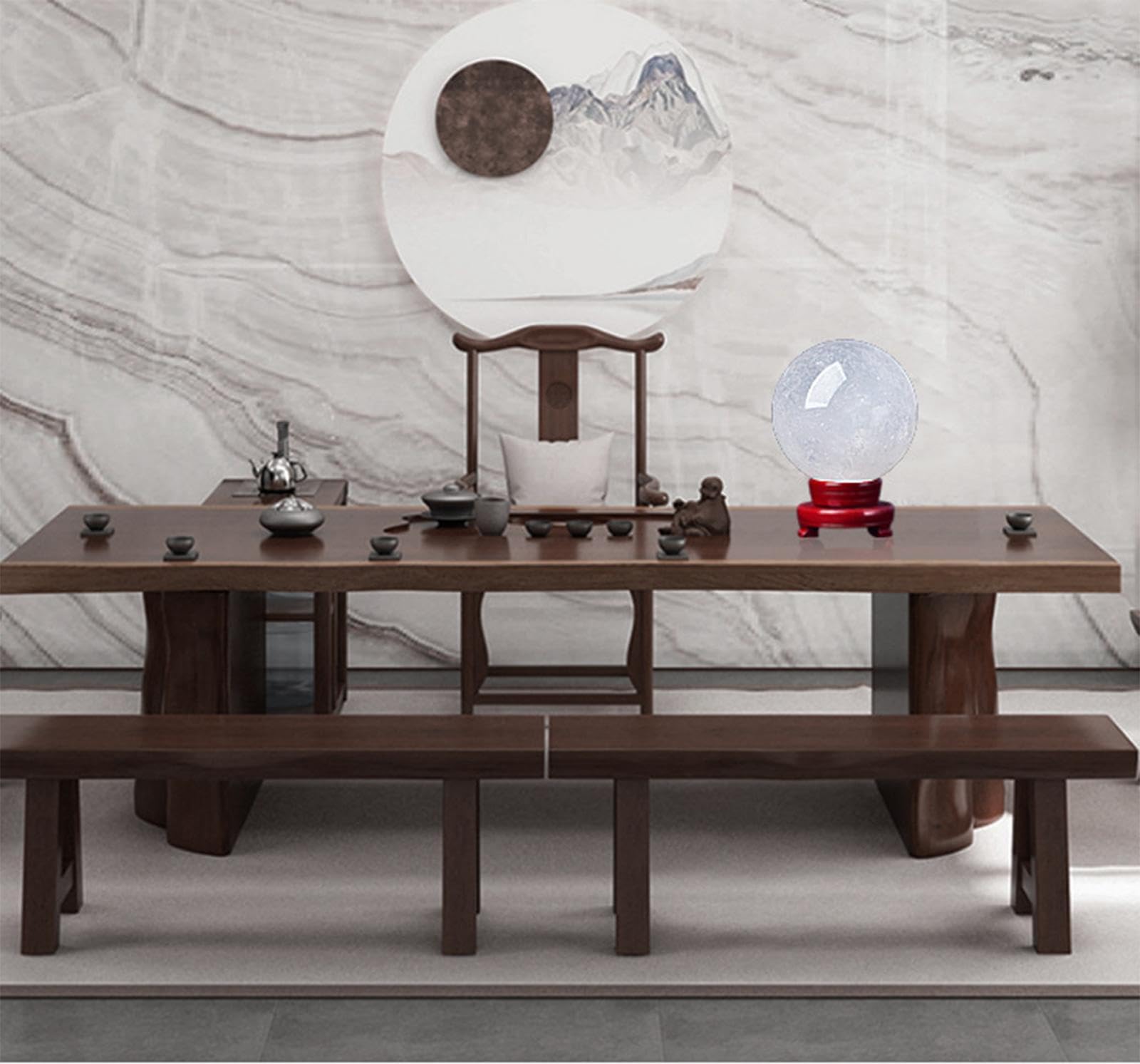 Bola de Cristal Natural Bola de Piedra Preciosa de Cuarzo Transparente Blanco con Soporte Bola Curativa Decoración del Hogar Amor Próspero Invitar Riqueza Deseando Energía Reiki,90mm
