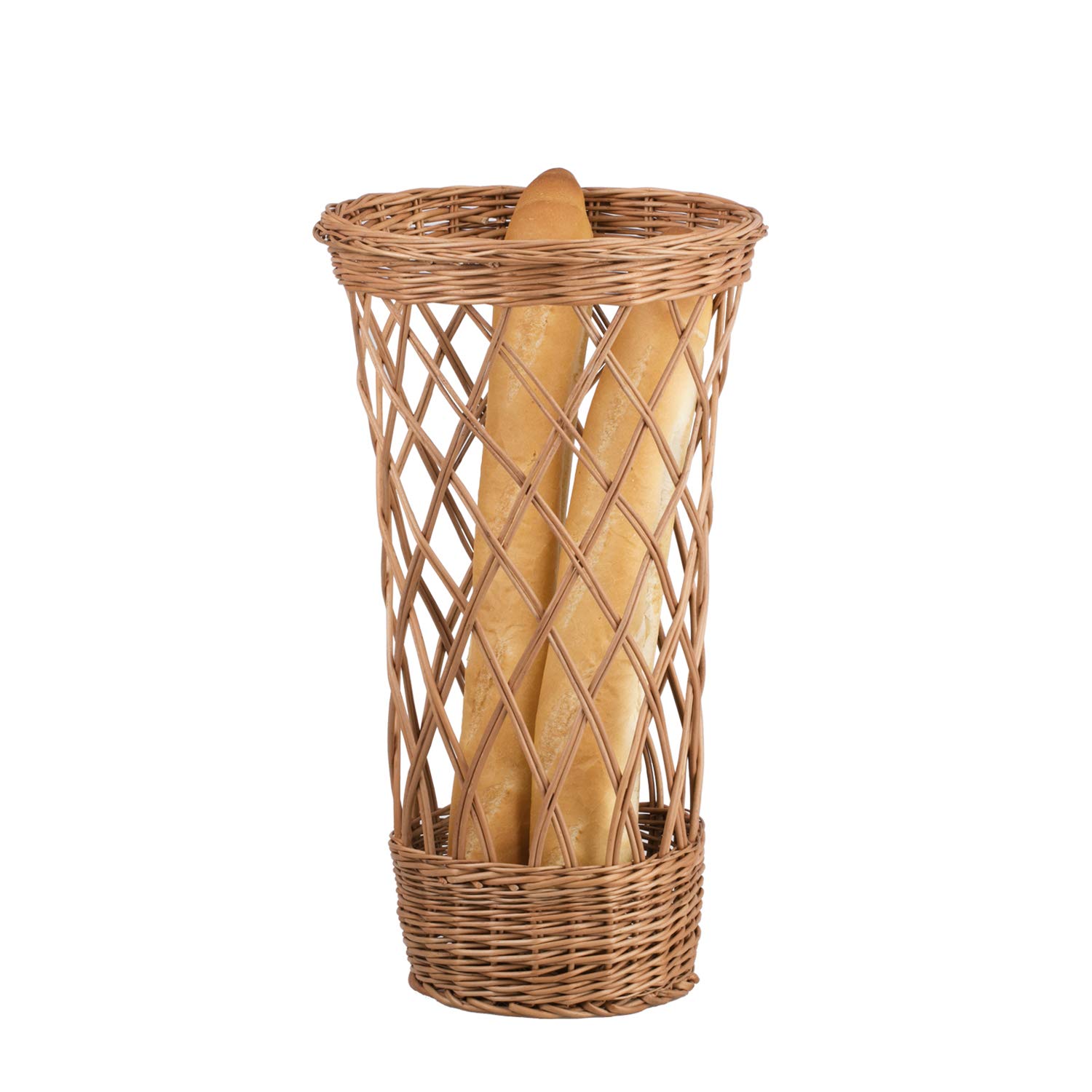 Chariot à Pain en Osier, Huche et Présentoir pour Baguettes ou Pain Long - Taille Moyenne (Naturel)
