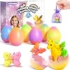 MOMUSE Hatching Unicorn Eggs for Kids 6PCS, Rainbow Surprise Eggs with Mini Unicorns & Butterflies & Reusable Charm Pouches, Blind Box Craft Kits for Kids 3-5, Birthday Gift for Girls Boys 3 4 5 6 7 8