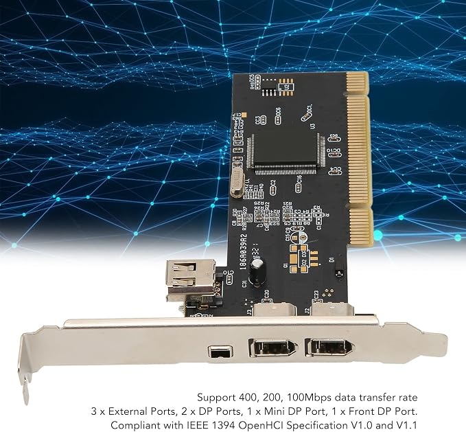 Tarjeta Firewire 1394 PCI Express con 7 puertos miniatura 3