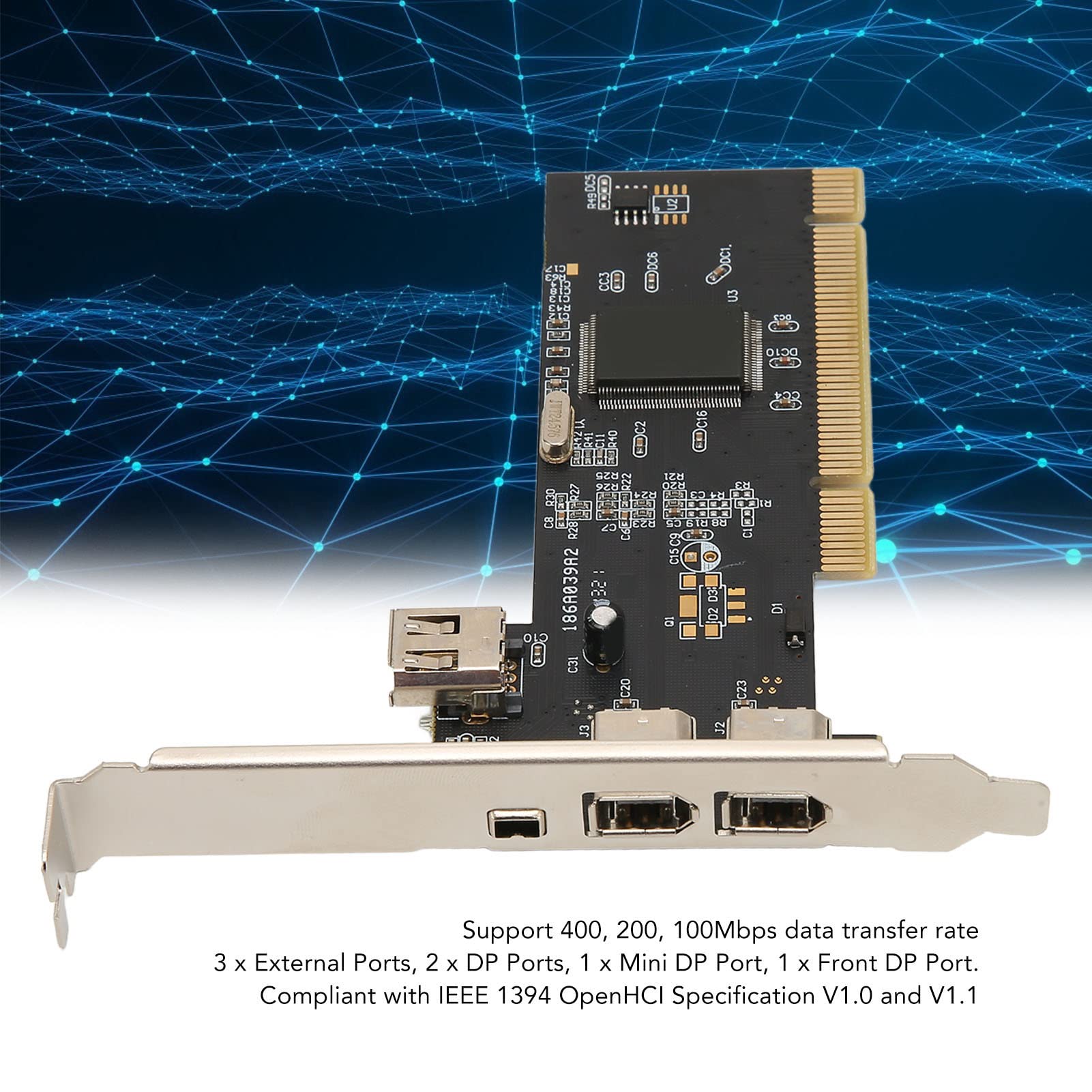 Tarjeta Firewire 1394 PCI Express, Tasa de Transferencia de Datos de 400 200 100 MBps, 7 Puertos Que Cumplen con La Especificación IEEE 1394 Openhci, Enlace Dúplex Completo para Escritorio DV