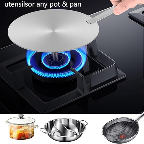 Miniatura 7 de Difusor de calor de acero inoxidable de 9.45 pulgadas9.4 in, placa de inducción, placa adaptadora de inducción para estufa de gas eléctrica,