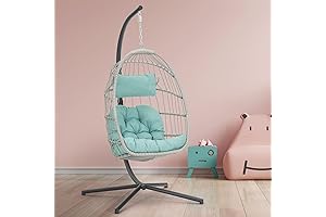Brafab Egg Chair with Stand Swing Chair - Indoor Outdoor Patio Wicker Hanging Chair