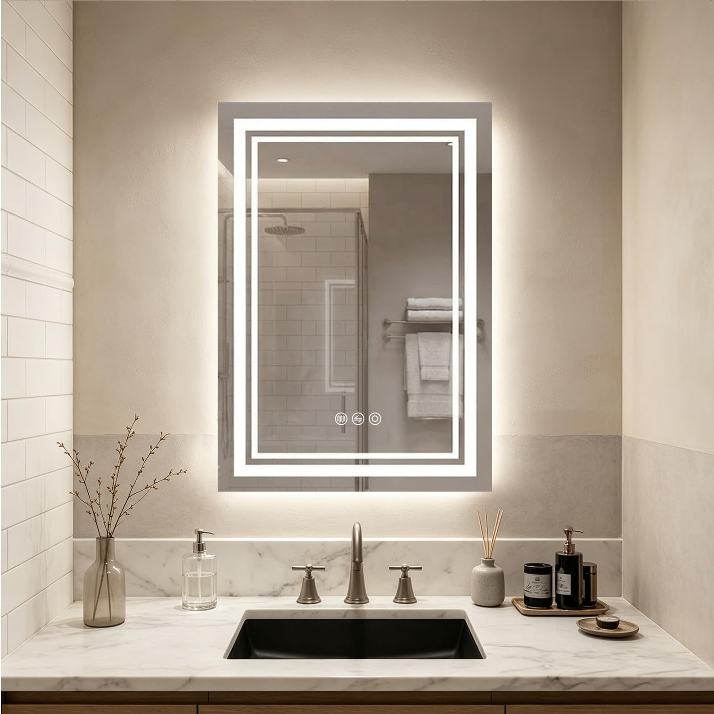 LED smart Bathroom Mirror, 14x24
