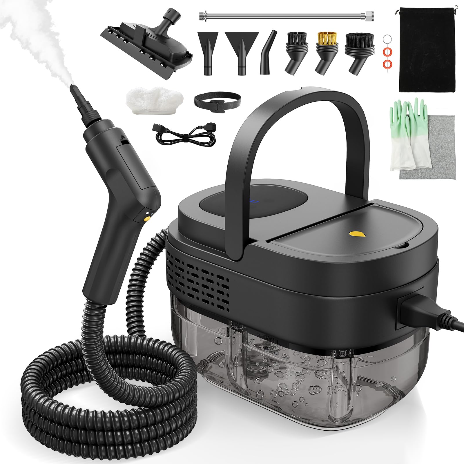 Steam Cleaner for Home 2500W Portable Steam Cleaner for Car,1.69 Quarts Large Capacity Tank, 13PCS Accessories Steamer for Home, kitchens,Camping