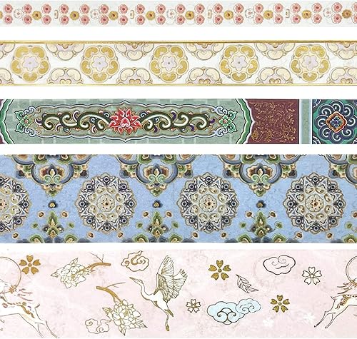 Miniatura 7 de allydrew Juego de cinta washi decorativa de papel de aluminio dorado y calcomanías para papelería, diario, fabricación de tarjetas (10 rollos y 10