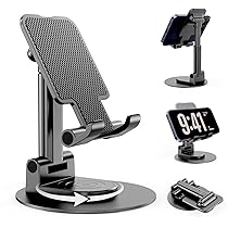 BHHB Supporto Telefono Regolabile, Supporto regolabile per cellulare Pieghevole, Angolo e altezza Supporto telefonico regolabile Compatibile con tutti i telefoni cellulari (Nero)