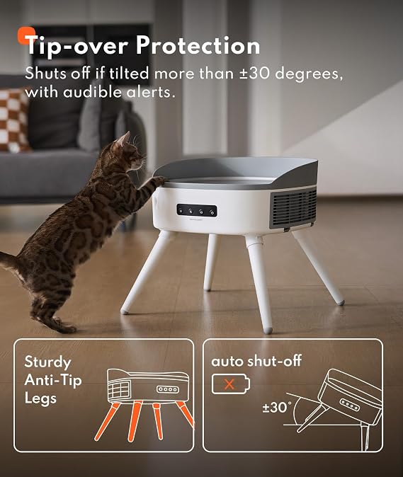 HomeRunPet Pet-Safe Space Heater with Heated Cat Bed - 2-in-1 Ceramic Heater for Room & Pets, 1500W Fast Heat, Energy Saving