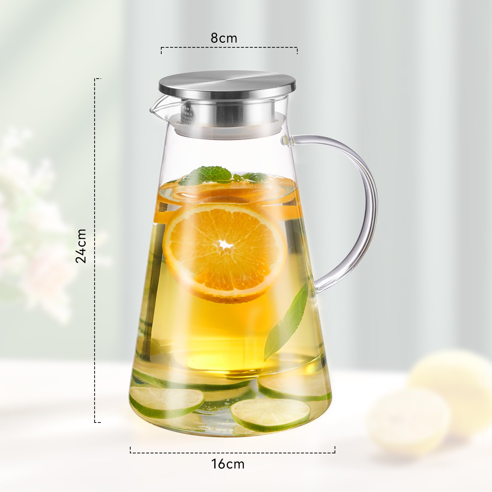 Amazon | GIANXI(ジャンシ) ガラスポット 1800ml 冷水ポット 耐熱
