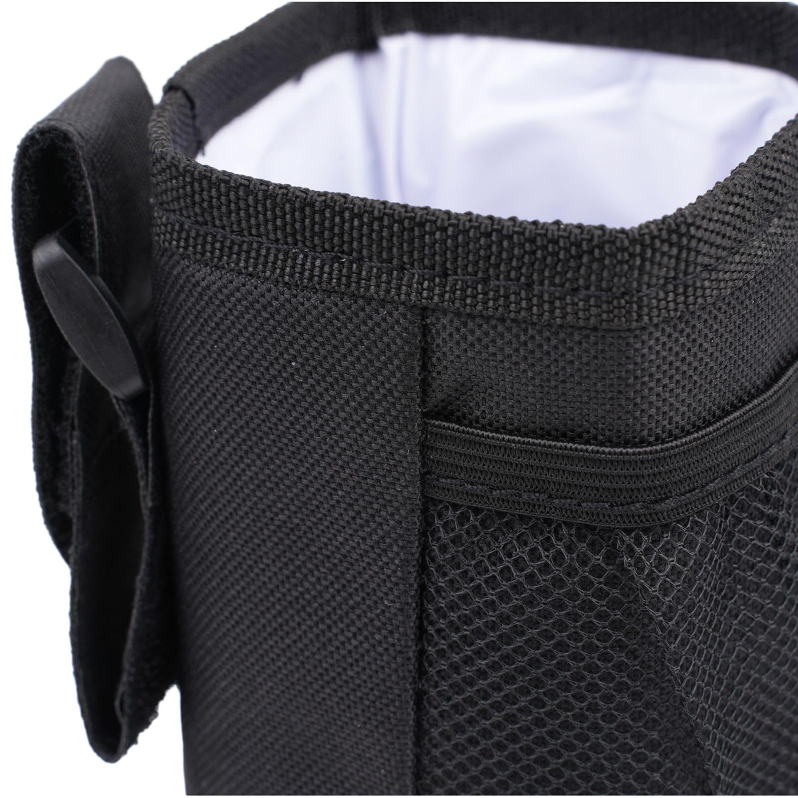 Soporte portátil para botellas de bebidas, bolsa de almacenamiento para cochecitos, andadores, sillas de ruedas, andador, portabotellas de agua de tela Oxford impermeable, fácil de instalar