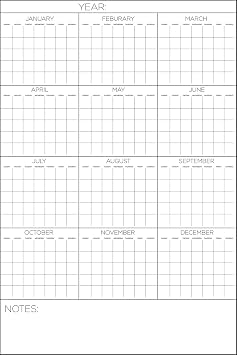 WallPops, Yearly Calendar, White & Off-White, 24"W x 36"H