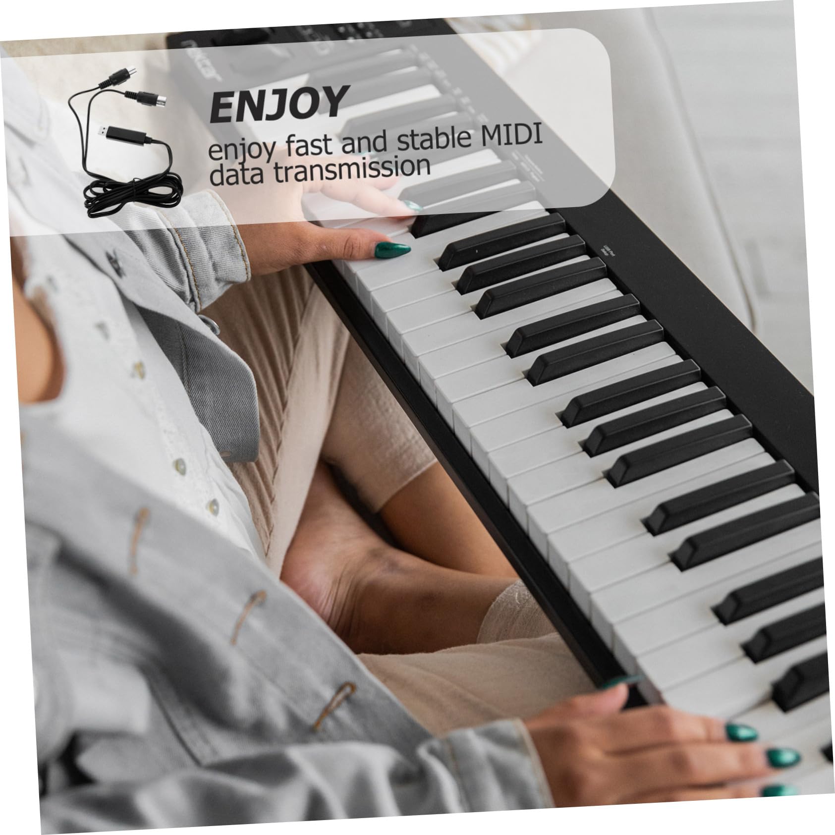 ifundom 3kawałki Kabel Usb Midi Do Pianina Adapter Do Komputera i Laptopa Stabilne Połączenie Wbudowany Sterownik Szybka Transmisja Danych Midi Kompatybilny z i