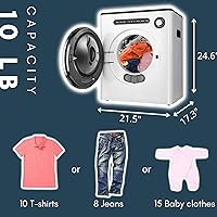 Vista 6 de Dessiz Secadora de ropa compacta con control digital, capacidad de 10 libras, secadora de ropa portátil para espacios pequeños, caravanas