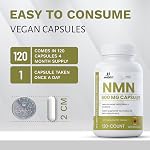 NMN Ultra High Purity 600 mg per Capsule, 4 Month Supply - NAD+ Booster Industry Highest, 99% NMN Nicotinamide Mononucleotide Supplement. Made in Canada. Boosts Cellular Energy & Metabolism. 120 Capsules.