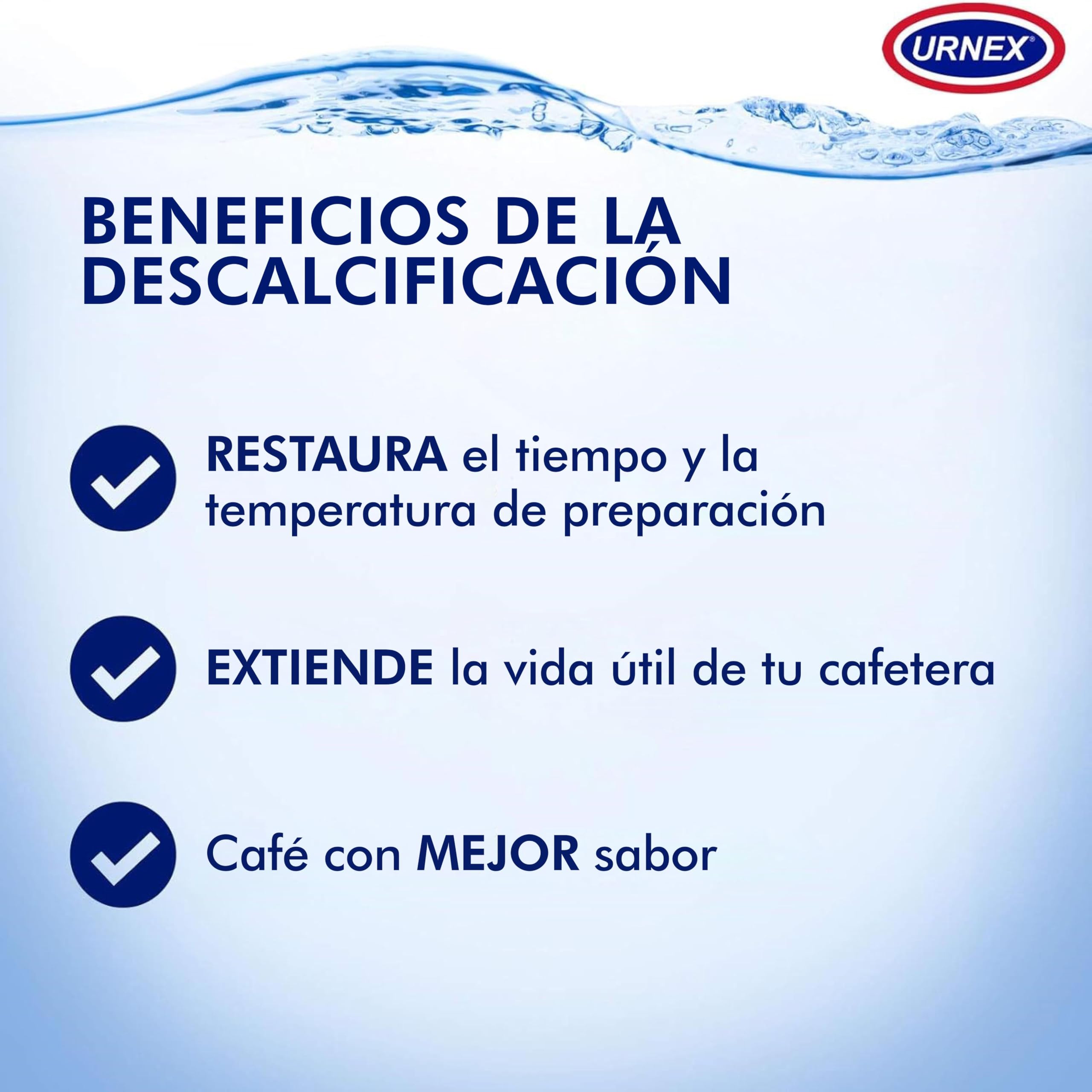 Urnex Dezcal - Polvo Descalcificador para Cafeteras - Elimina la Cal - 900 g - Blanco
