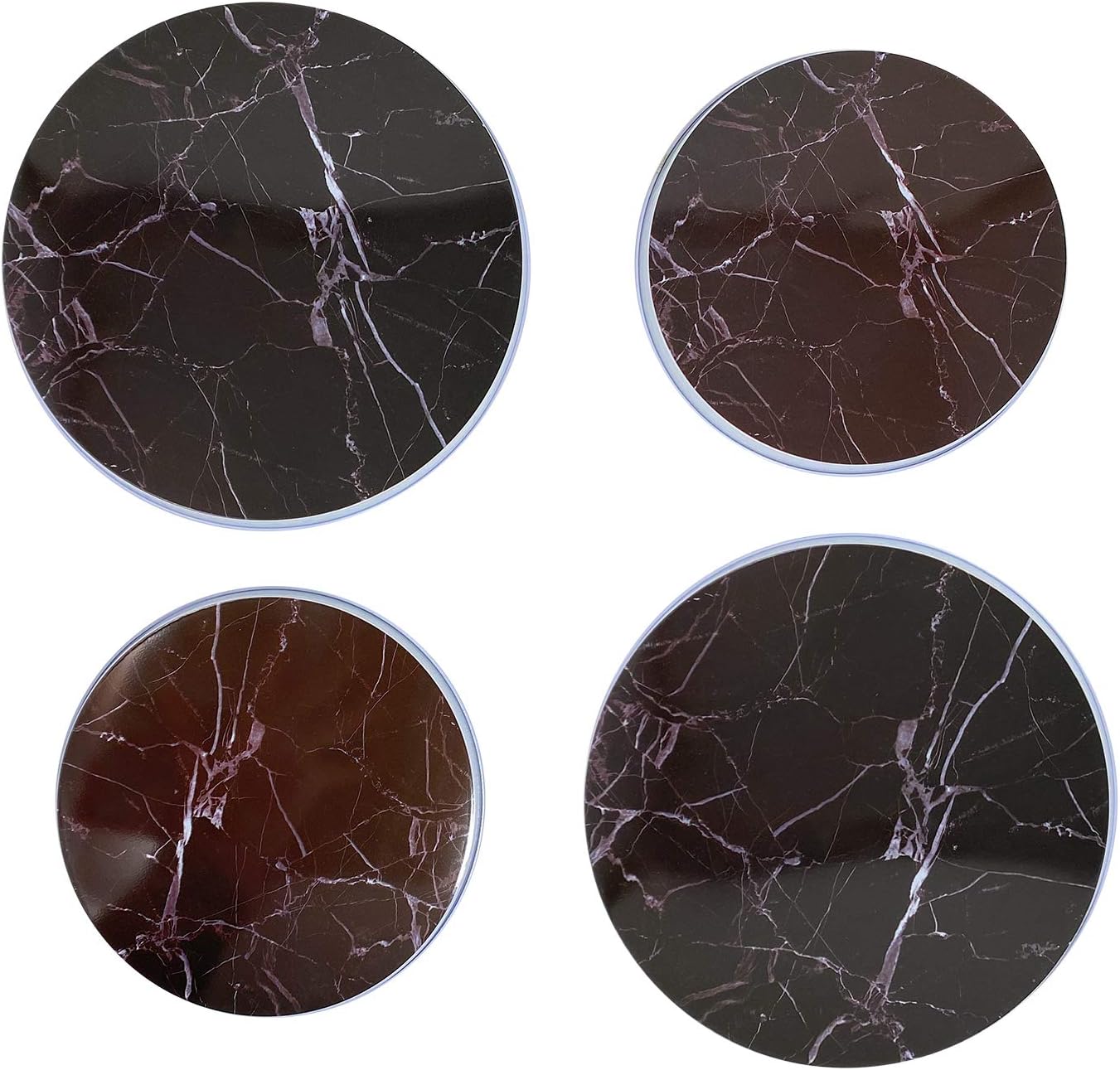 Electric Stove Burner Range Covers Decorative Set of 4 (Marble Charcoal)