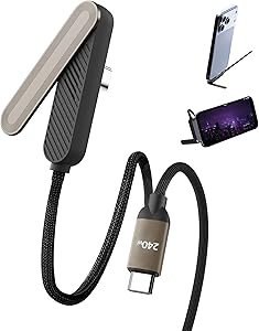 [2026 Upgrade] USB C to USB C Cable, 5ft 240W Fast Charging Cable with Invisible Phone Holder Function. Extended Type‑C Connector Length fits Thicker Phone Cases,Compatible with iPhone&Samsung Series