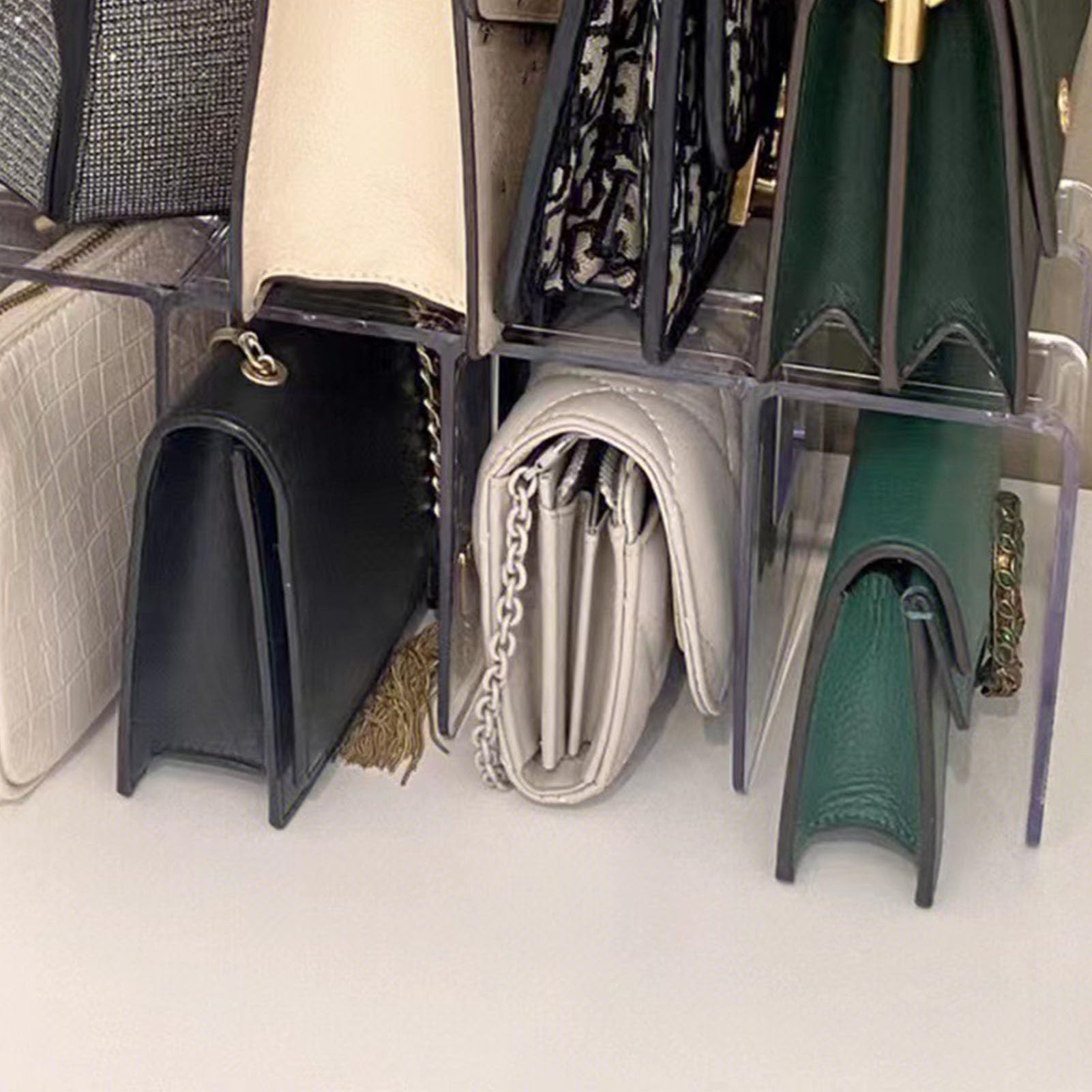 Organizador De Bolsos Con 4 Compartimentos, Soporte De Acrílico Transparente Para Bolsos, Organizador De Bolsos, Organizador De Bolsas, Soporte Para Bolsos De Mano Bolsos Tote Libros 14 X 9 Pulgadas