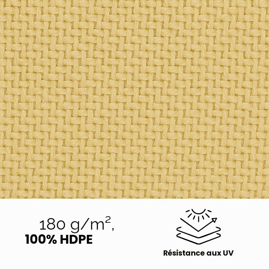 Brigros - Voile Pare-Soleil Triple Angle HDPE 180 g/m² résistant aux Rayons UV avec Anneaux D Acier Inoxydable, Rideau de Voile d'ombrage 3 x 3 m, 4 x 4 x 4 m, 5 x 5 x 5 m, bâche de Protection