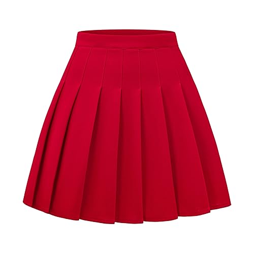 Women Pleated Skirt A-Line Short Mini Basic Skirt School Uniform