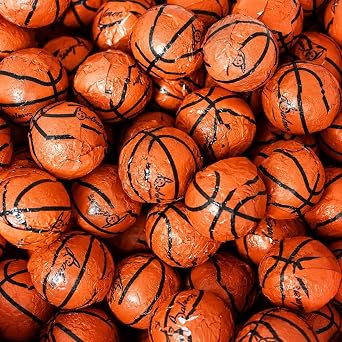 Premium Milk Chocolate Basketballs Individually Foil Wrapped Fun Party Favor Candy & Gifts for Basketballs Fans, Coaches, and Events 1 Pound