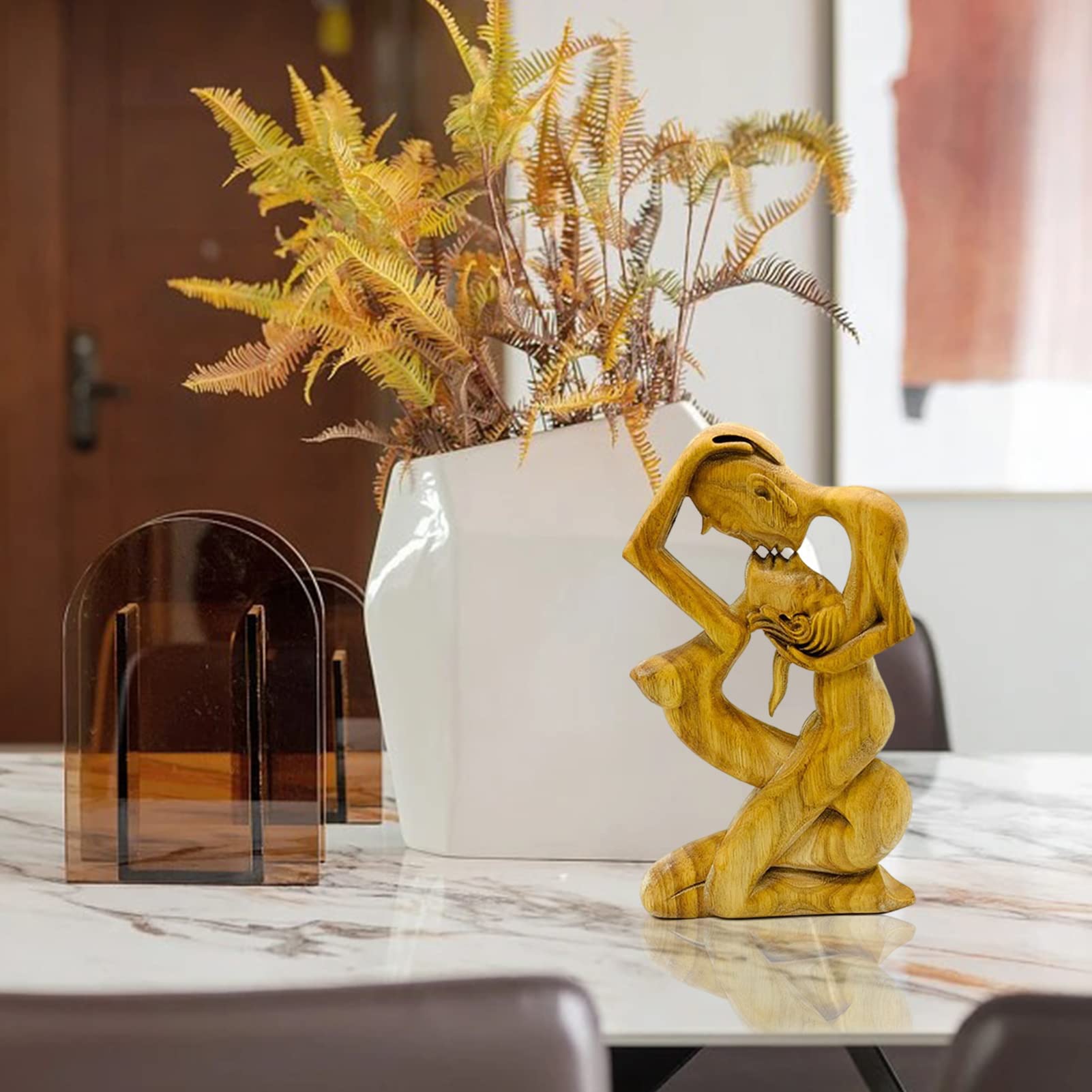 Hartvormige standbeelden voor woondecoratie - Gouden moderne liefdesfiguur - Romantisch cadeau voor koppels, bruiloft, Valentijnsdag