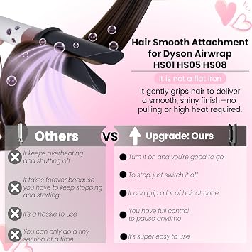 Hair Smooth Attachment for Dyson Airwrap HS01 HS05 HS08, Gentle Airflow Smooth Finishing Nozzle for Air wrap for Sleek Polished Finish