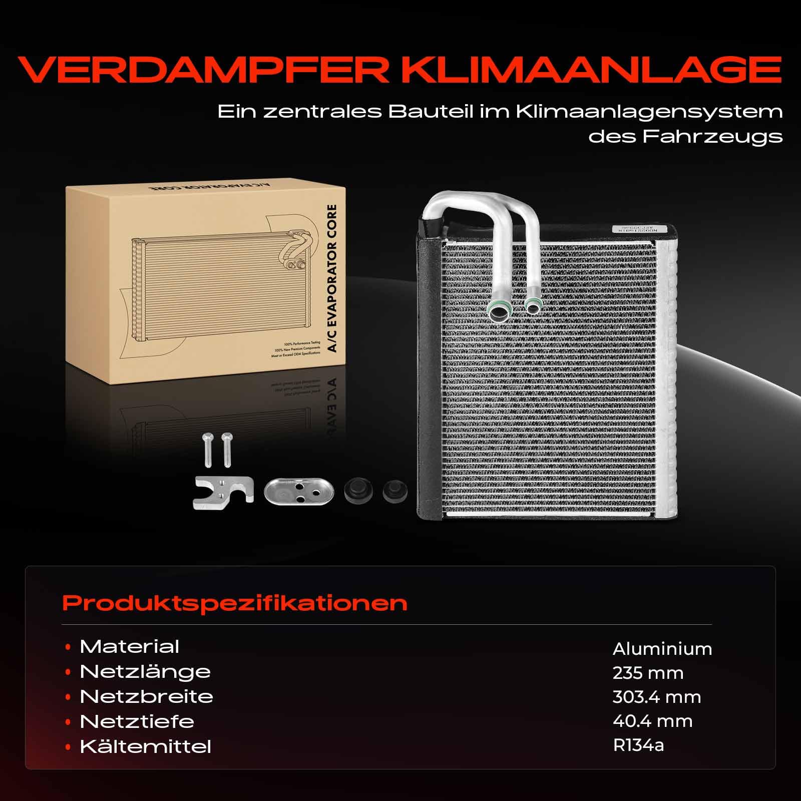 Frankberg Klimaverdampfer Klimaanlage Kompatibel mit A4 Avant 8K5 B8 3.0L 2007-2015 A5 8T3 3.0L 2007-2017 A5 Sportback 8TA 3.0L 2009-2017 Q5 8RB 3.0L-3.2L 2008-2017 Replace# 8K1898967A