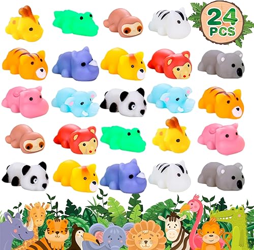 TOANWOD 24 juguetes esponjosos mini Mochi para recuerdos de fiesta, juguetes sensoriales Kawaii para aliviar el estrés, juguetes sensoriales para