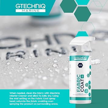 Gtechniq Marine Fabric Coat for Boats, 17 fl oz | Protects All Fabrics from Stains, Mold, Mildew. Water and UV Repellent, Re-Waterproofs Clothing, Sails and Awnings, No Fluorocarbons