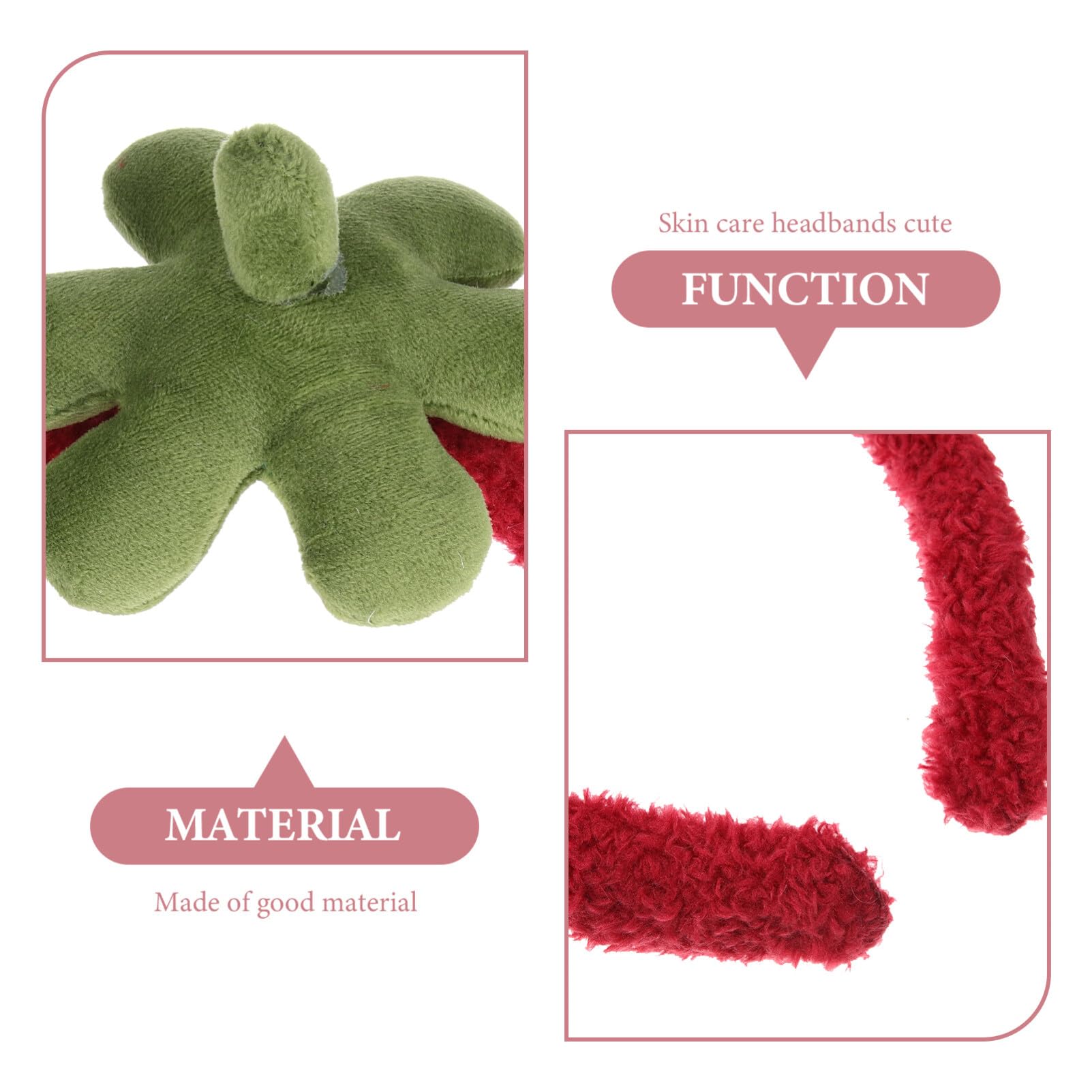 VALICLUD Strawberry Shampoo Strip Headband Spa Hair Band Spa Hairband Girl Coral Fleece Accessories Cuff, Multi - Image 3