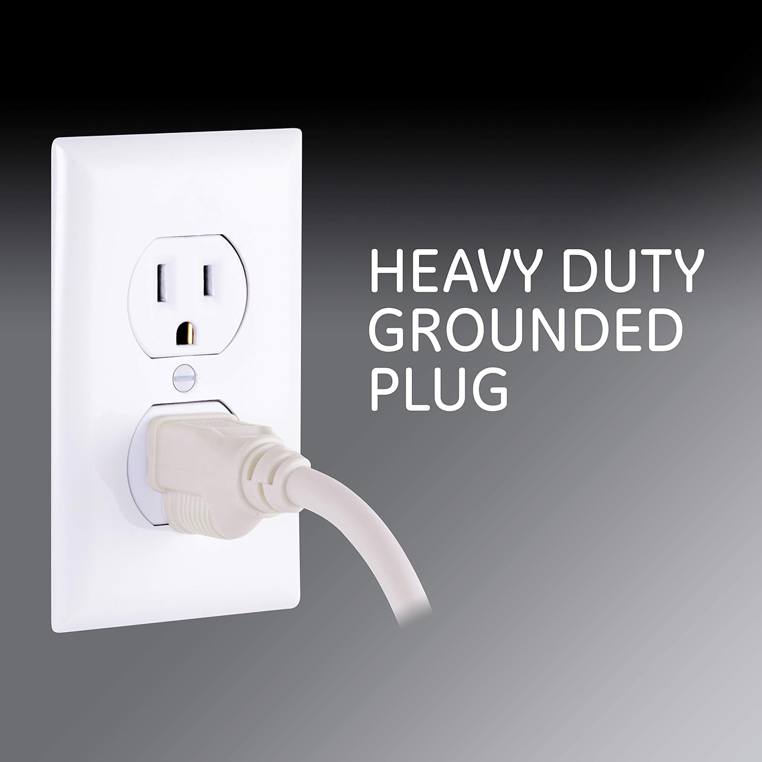 GE 6 Outlet Power Strip with 3 Foot Long Extension Cord, Indoor Power Strip, Twist to Close Safety Outlet Covers, Wall Mount, 3 Prong, UL Listed, White, 55248