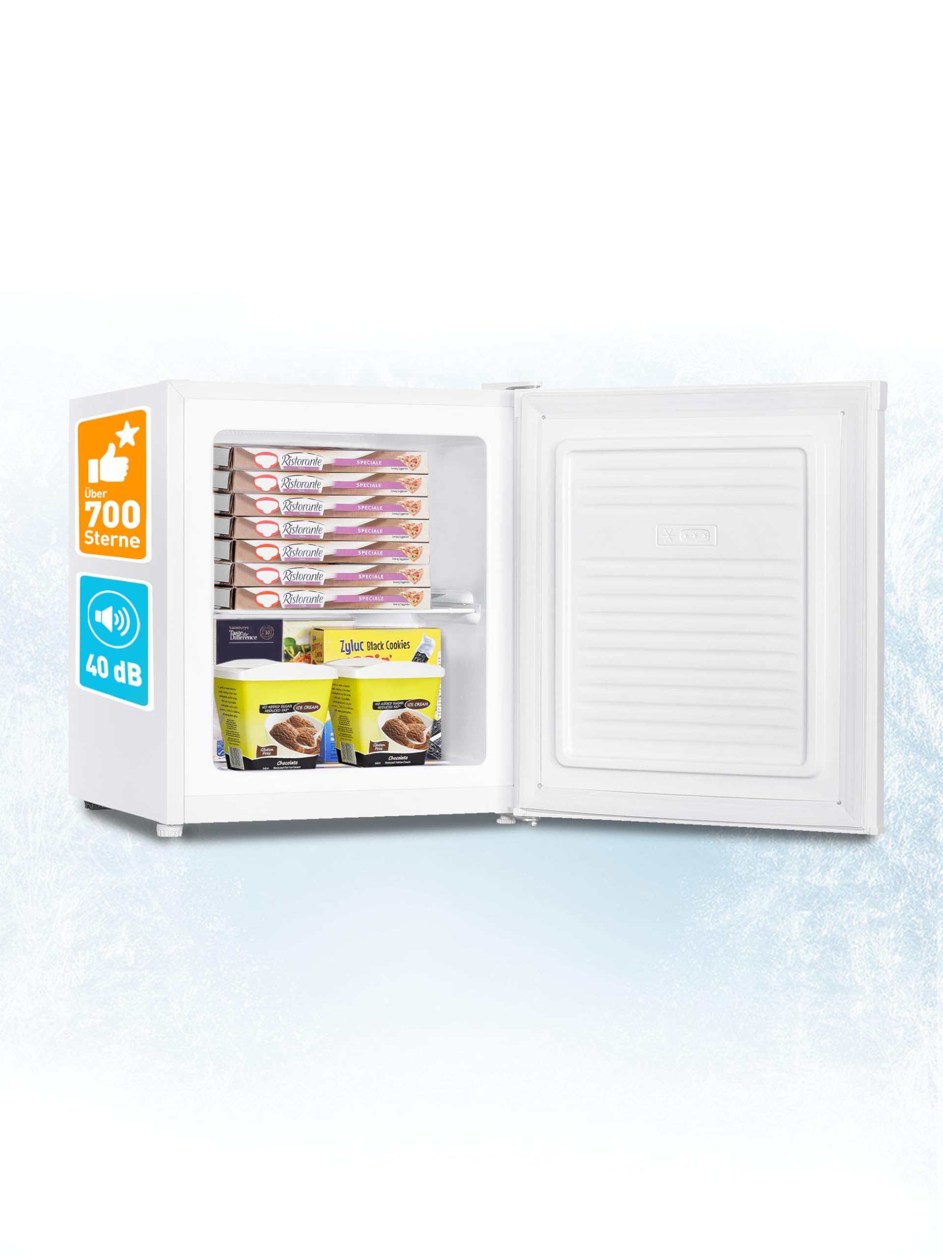 Heinrich´s Mini Gefrierschrank 33L -18°C klein leise 40db Gefrierbox Wechselbarer Türanschlag Mini Gefrierschrank Perfekt für Büro, Camping, Outdoor