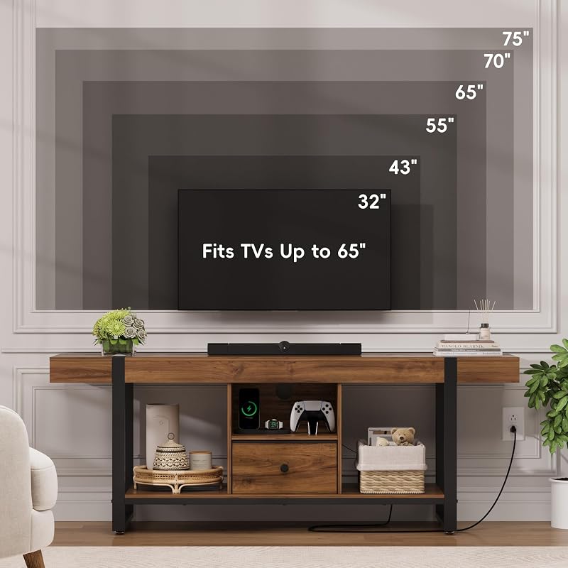 TV Stands Entertainment Center for Living Room - TV Console for 75 Inch TV image 2