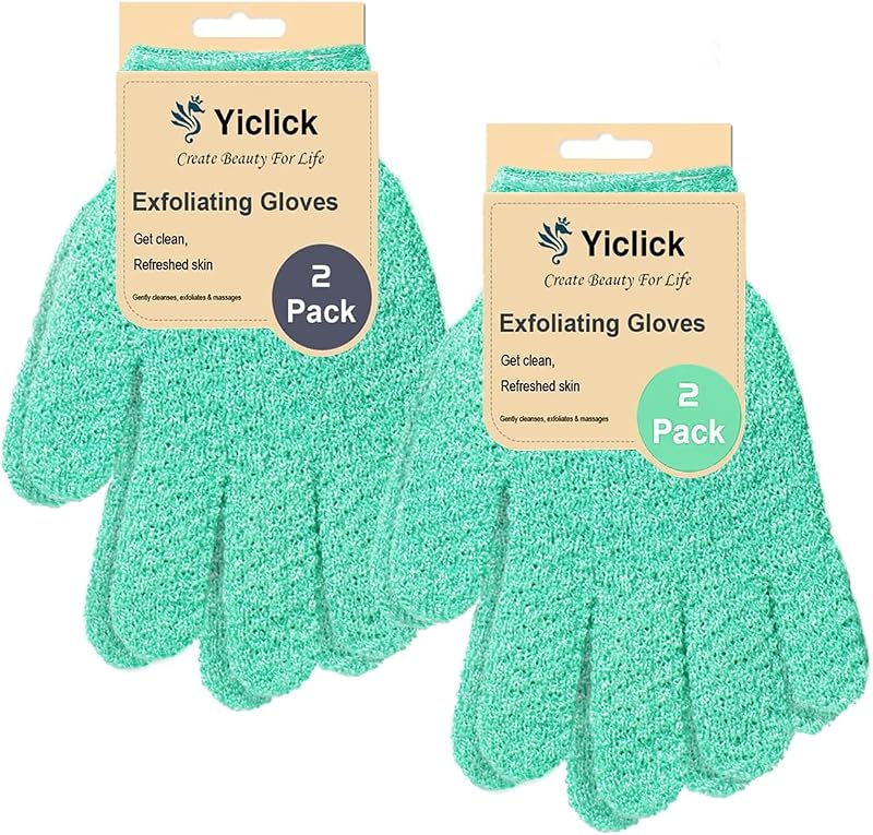 Yiclick Luvas para Banho com Textura Esfoliante, Pacote com 4
