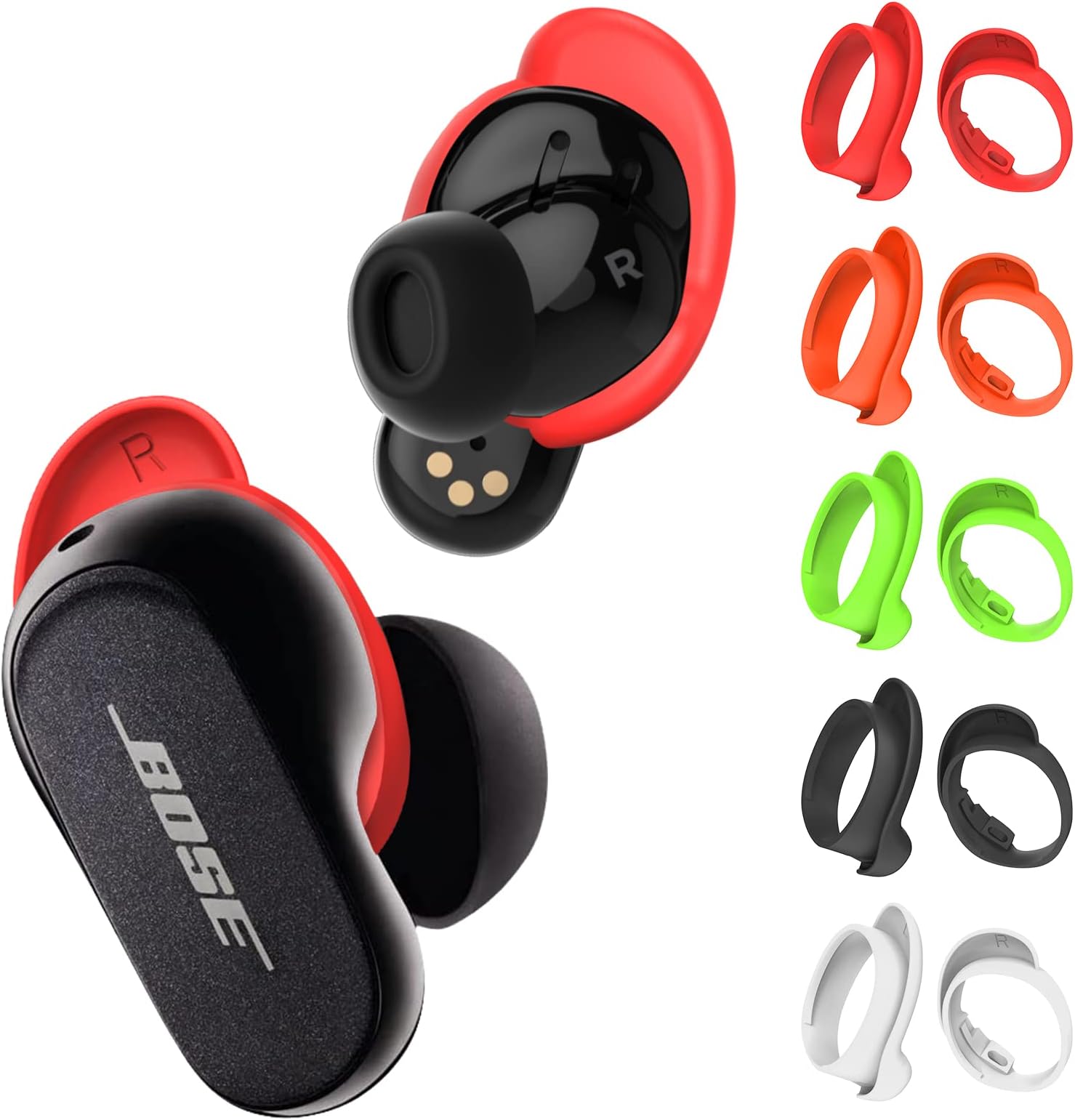 [5 Pairs] Ear Tips Covers for Bose QuietComfort Earbuds II&Bose QuietComfort Ultra Earbuds, WOFRO Anti Slip Silicone Sport EarTips Anti Scratches Accessories for Bose QuietComfort Earbuds 2/Ultra