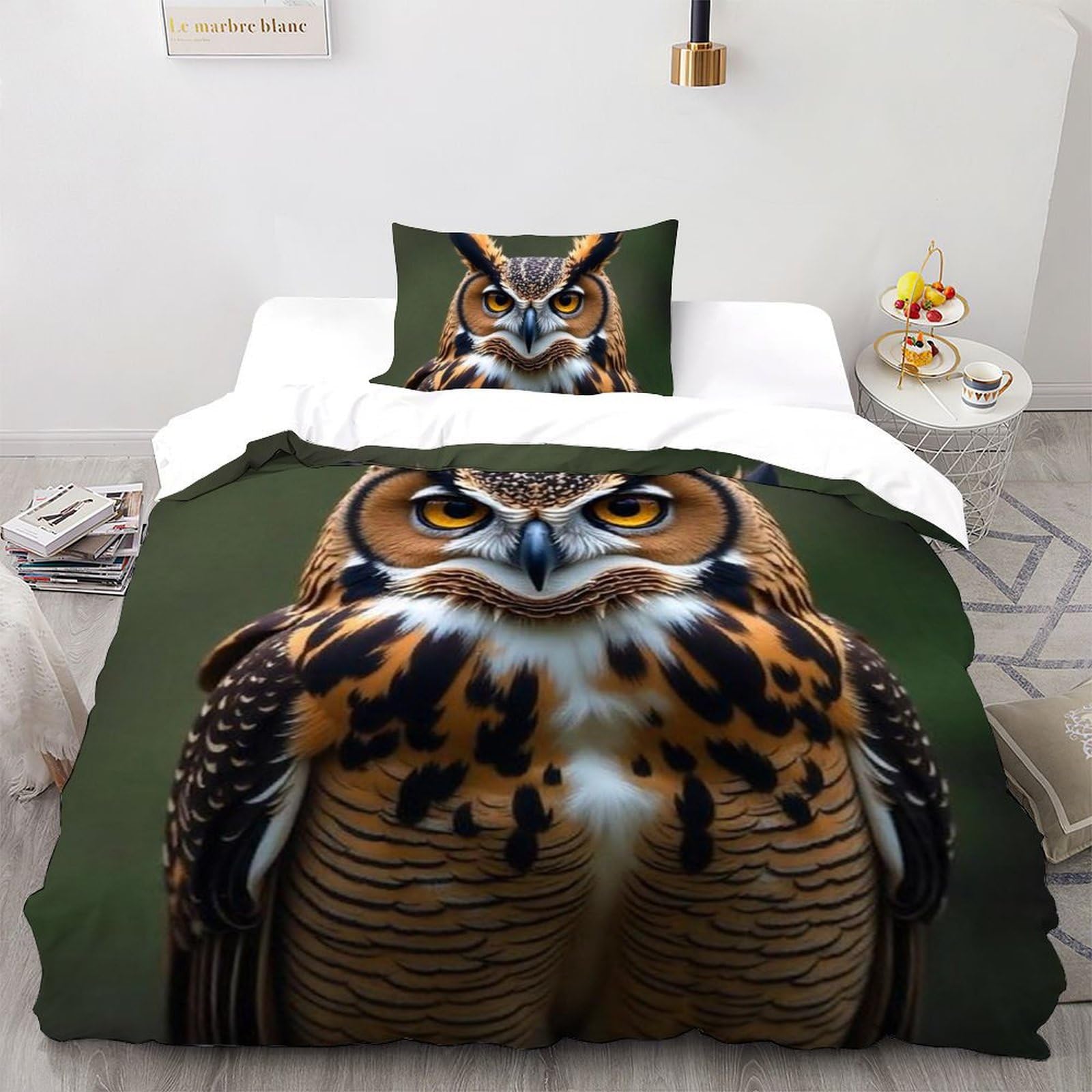 Housse de couette single animaux 3D anti-plis pour faciliter le lit de votre fille