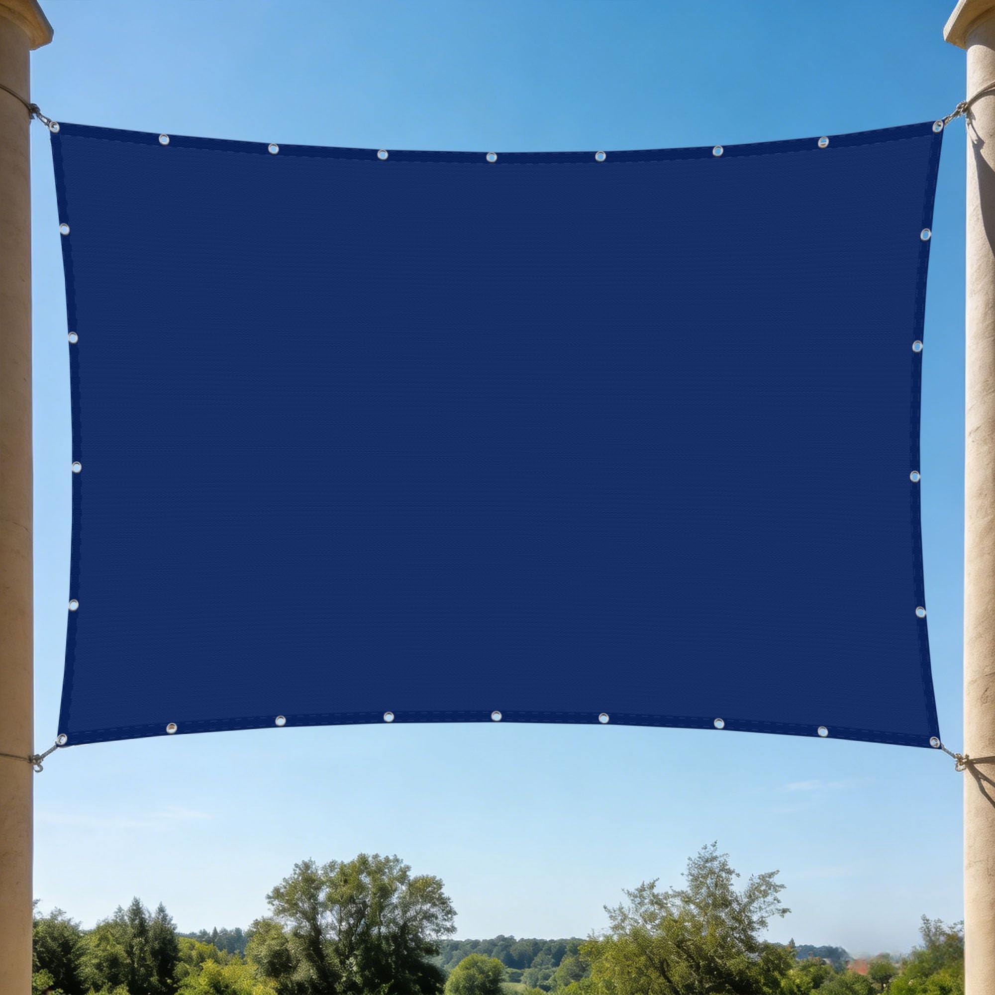 Voile d'ombrage anti-UV et antidéchirure 1.2 x 1.5 m bleu