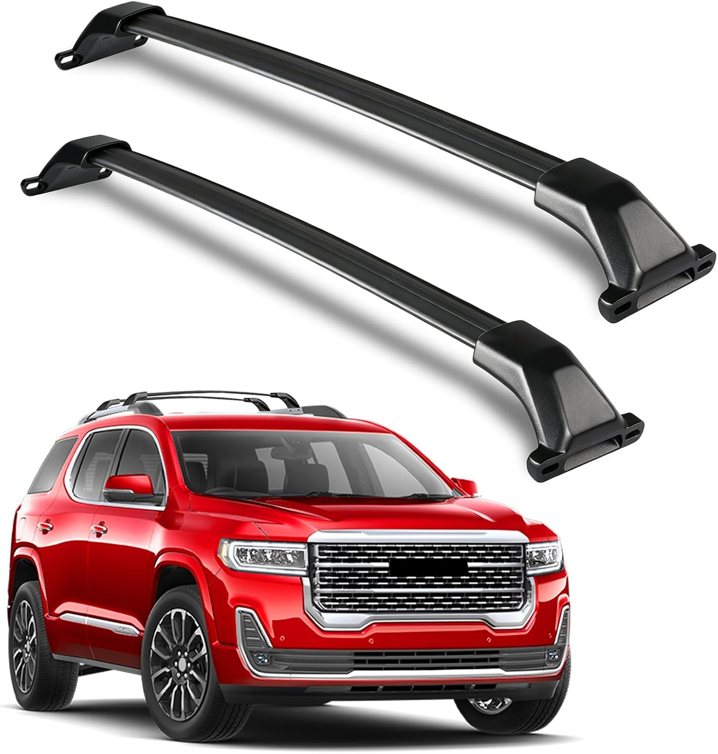 All-Aluminum Roof Rack Cross Bars Compatible with GMC Acadia 2017-2023, Heavy-Duty Crossbars, 330 lbs Load Capacity, Rooftop Cargo Carrier for Bike, Kayak, Snowboard