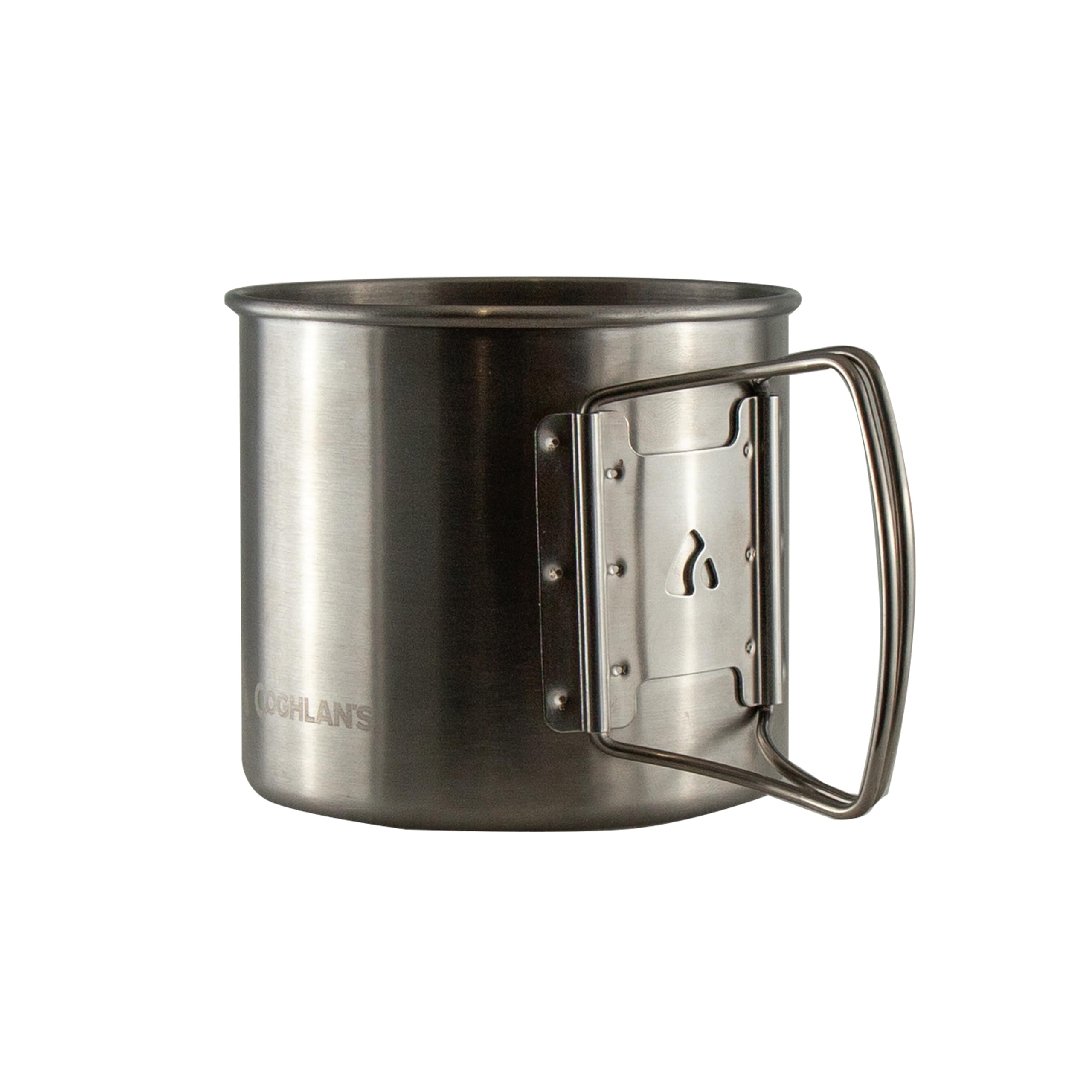 Coghlan's Stainless Steel Camp Mug – 600 mL (21 oz.) Lightweight Outdoor Cup with Folding Handles & Measurement Markings – Durable Backpacking, Hiking & Camping Cookware