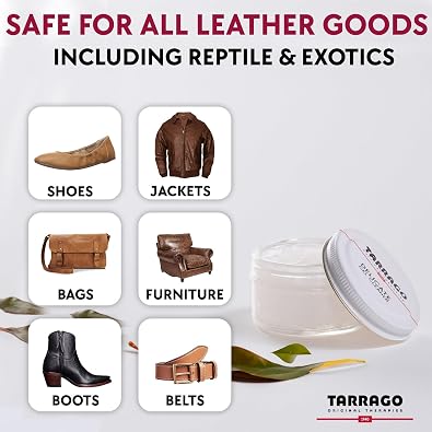 Tarrago Delicate Leather Gel Cleaner- Gentle Cleaner for Smooth, Exotic, Reptile, Patent Leather- Will Not Darken Leather