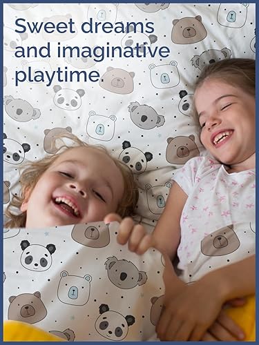 Miniatura 7 de CGK Juego de sábanas matrimonial, 4 piezas, para niños, niñas, adolescentes, de osos, esquinas de bolsillos profundos de fácil ajuste,