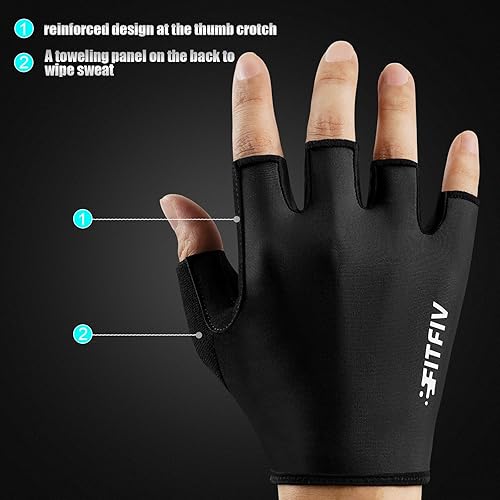 Miniatura 4 de Guantes de ciclismo para hombres y mujeres, guantes de ciclismo de medio dedo, guantes de bicicleta, guantes de entrenamiento adecuados para